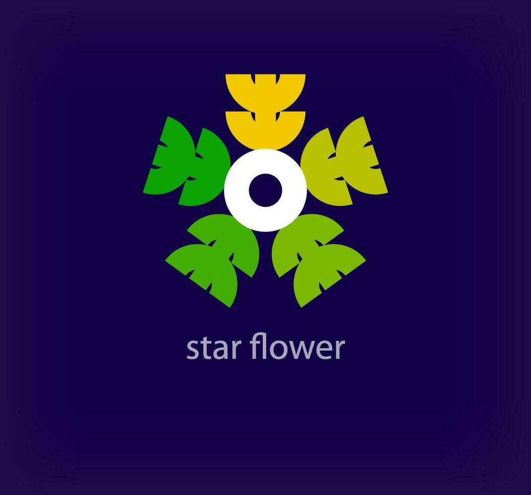 unique étoilé fleur figure logo. moderne conception couleur. Créatif forme et étoile concept logo modèle. vecteur. vecteur