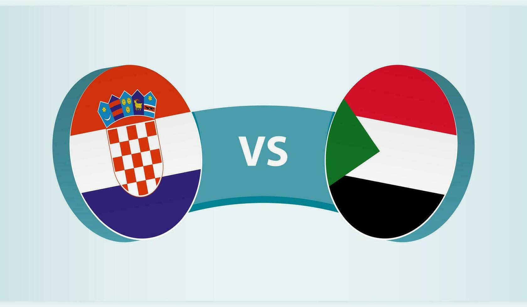 Croatie contre Soudan, équipe des sports compétition concept. vecteur