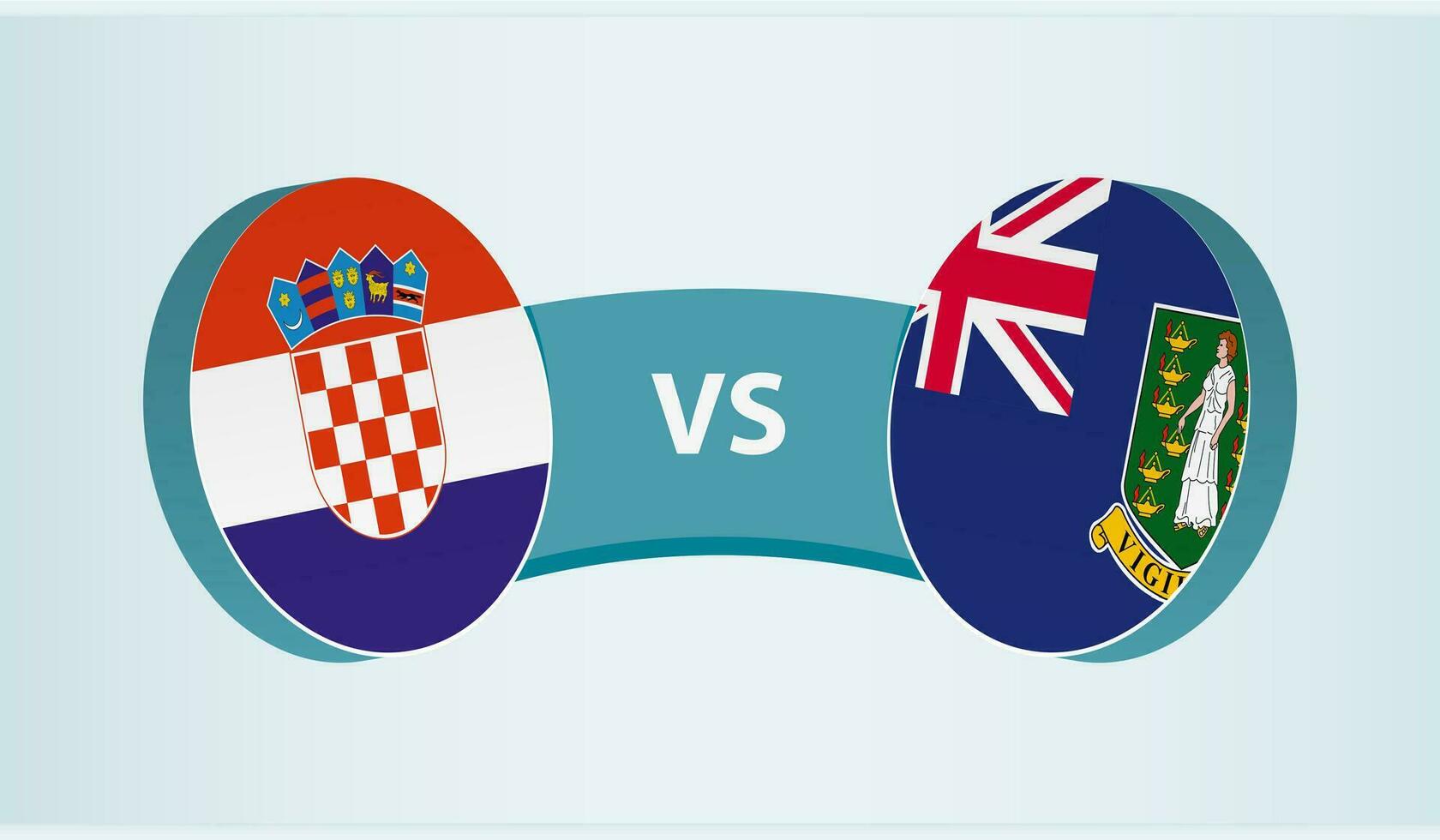 Croatie contre Britanique vierge îles, équipe des sports compétition concept. vecteur