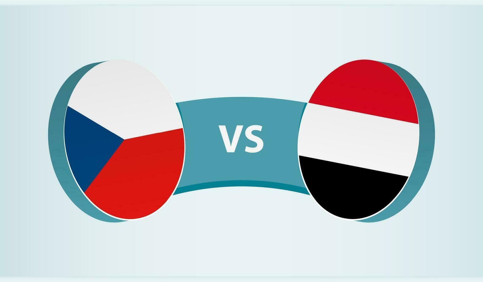 tchèque république contre Yémen, équipe des sports compétition concept. vecteur