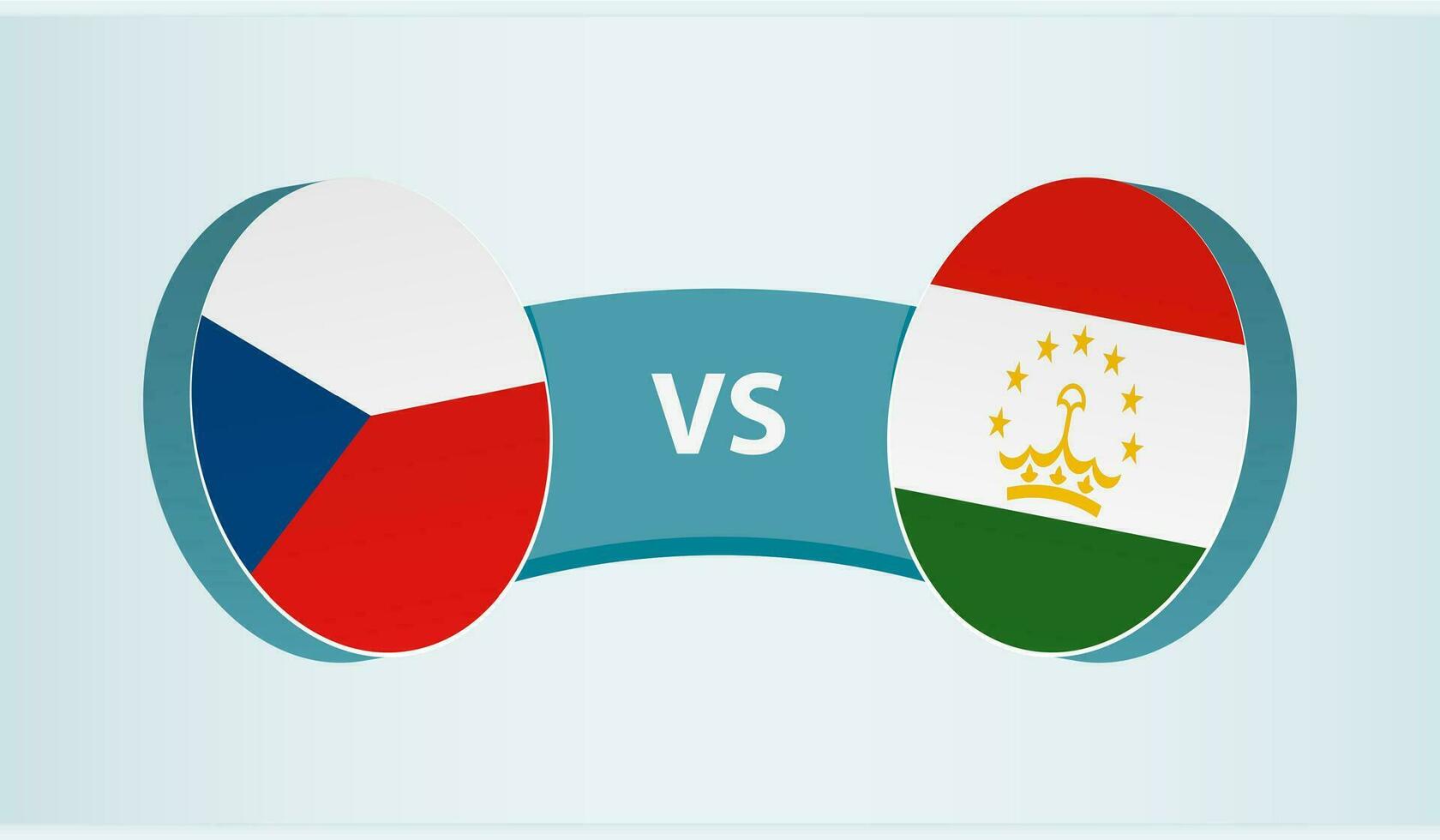 tchèque république contre tadjikistan, équipe des sports compétition concept. vecteur