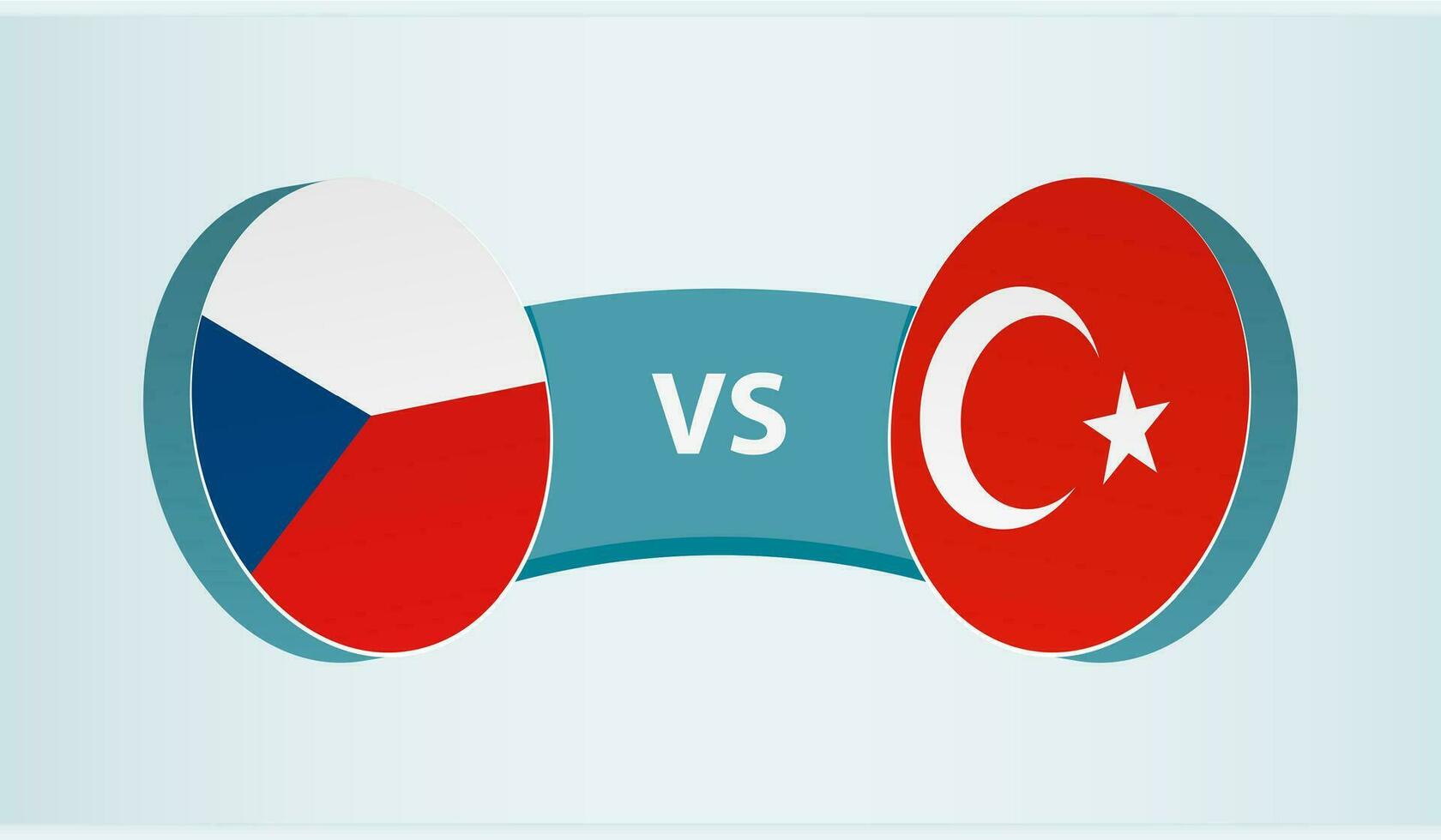 tchèque république contre Turquie, équipe des sports compétition concept. vecteur