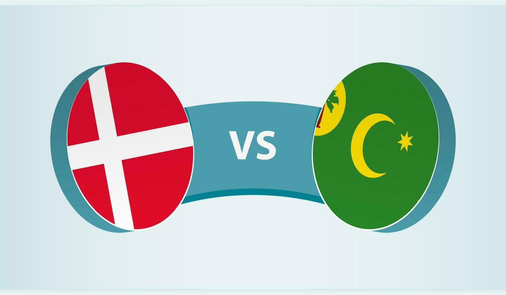 Danemark contre cocos îles, équipe des sports compétition concept. vecteur