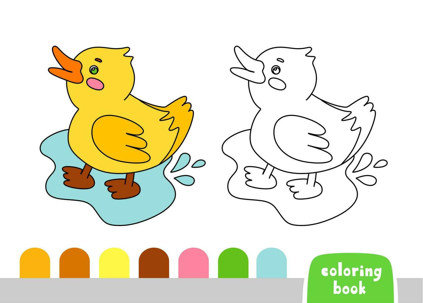 coloration livre pour des gamins canard page pour livres les magazines vecteur illustration modèle