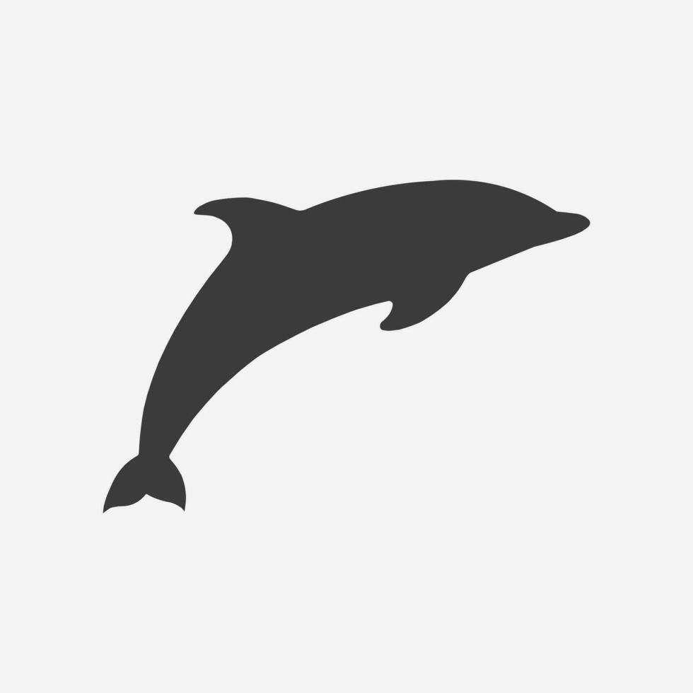 dauphin icône vecteur. animal, aquatique mammifère symbole signe vecteur