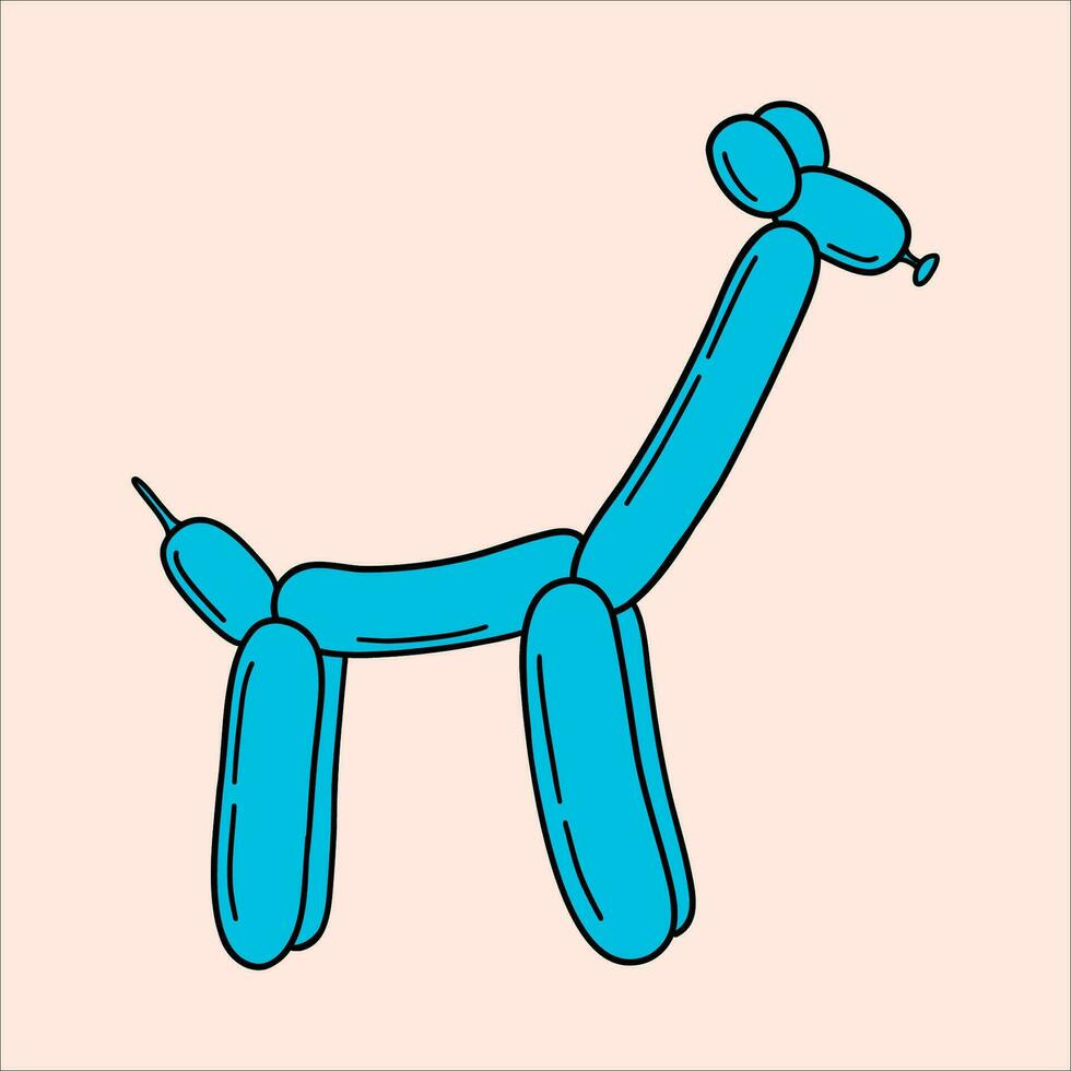 bleu dessin animé ballon animal vecteur