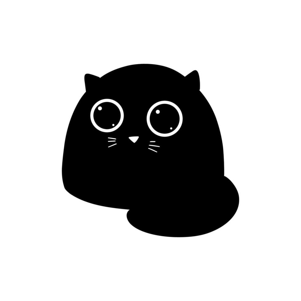 illustration de visage de chat noir vecteur