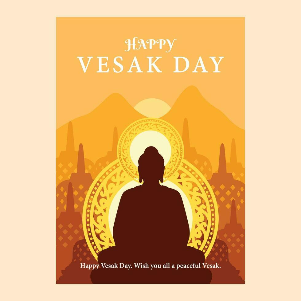 wesak journée affiche vecteur