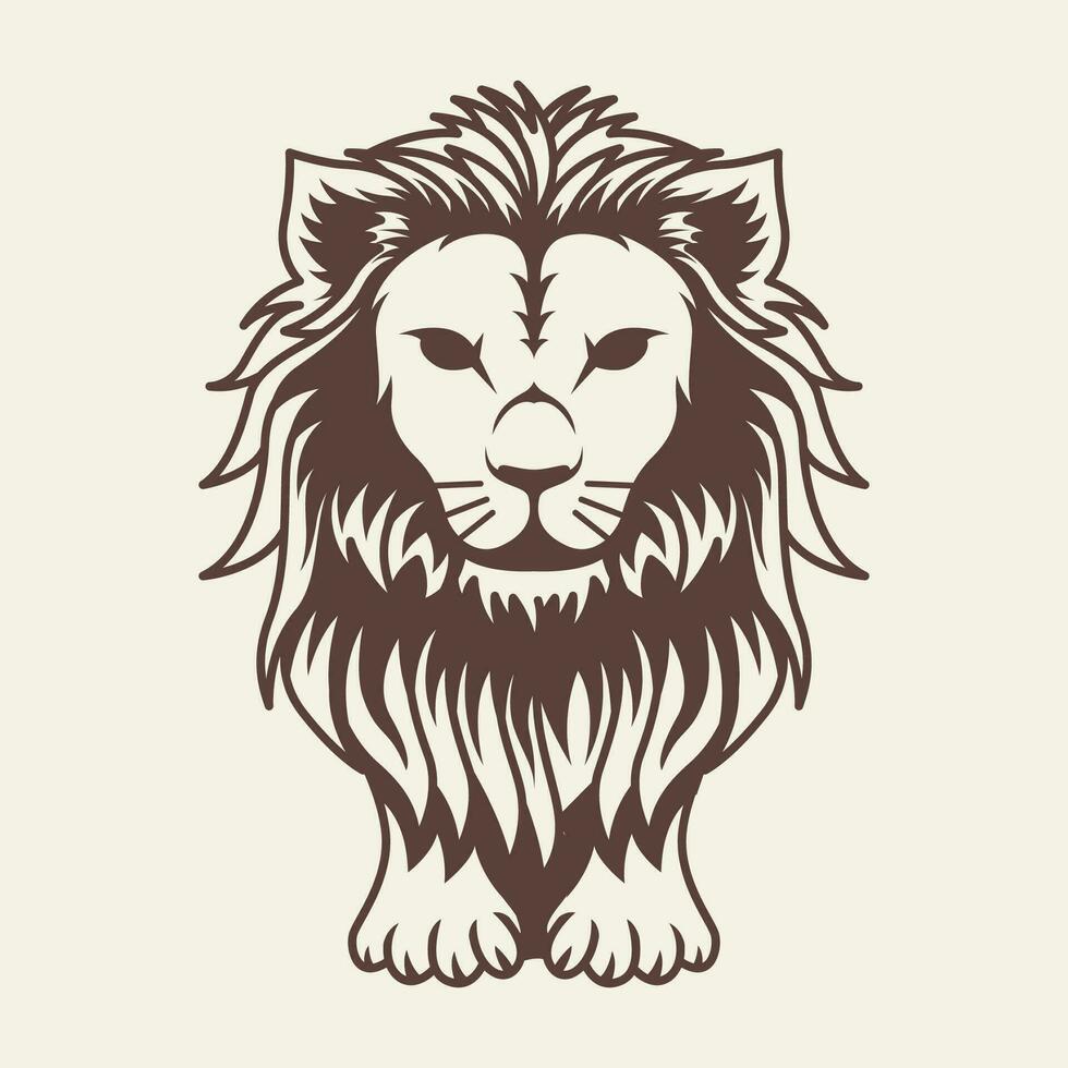 logo vintage de lion vecteur