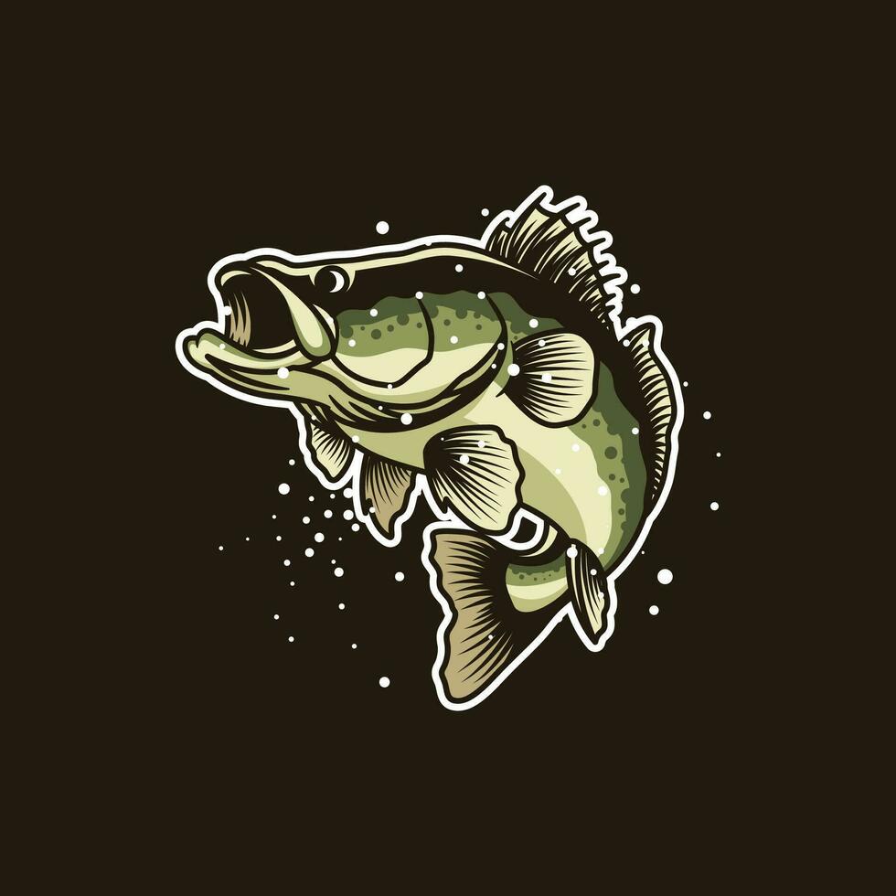 poisson ancien logo illustration vecteur