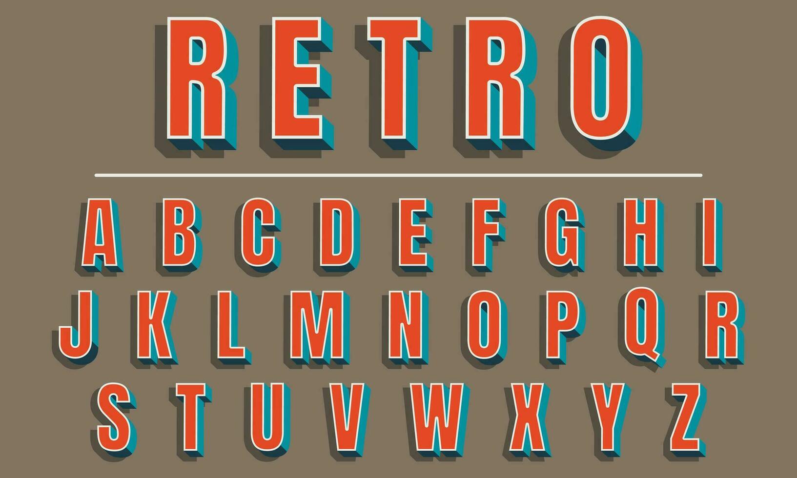 rétro style alphabet. vecteur illustration