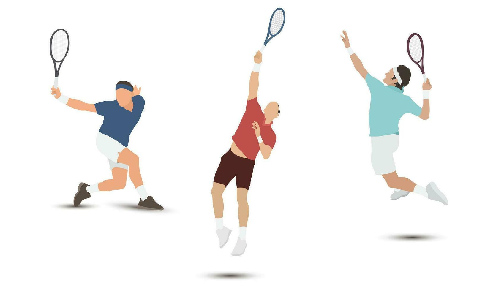 ensemble de plat dessin animé Masculin tennis les athlètes vecteur