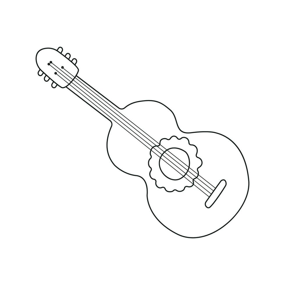 vecteur illustration de une guitare dans griffonnage style.