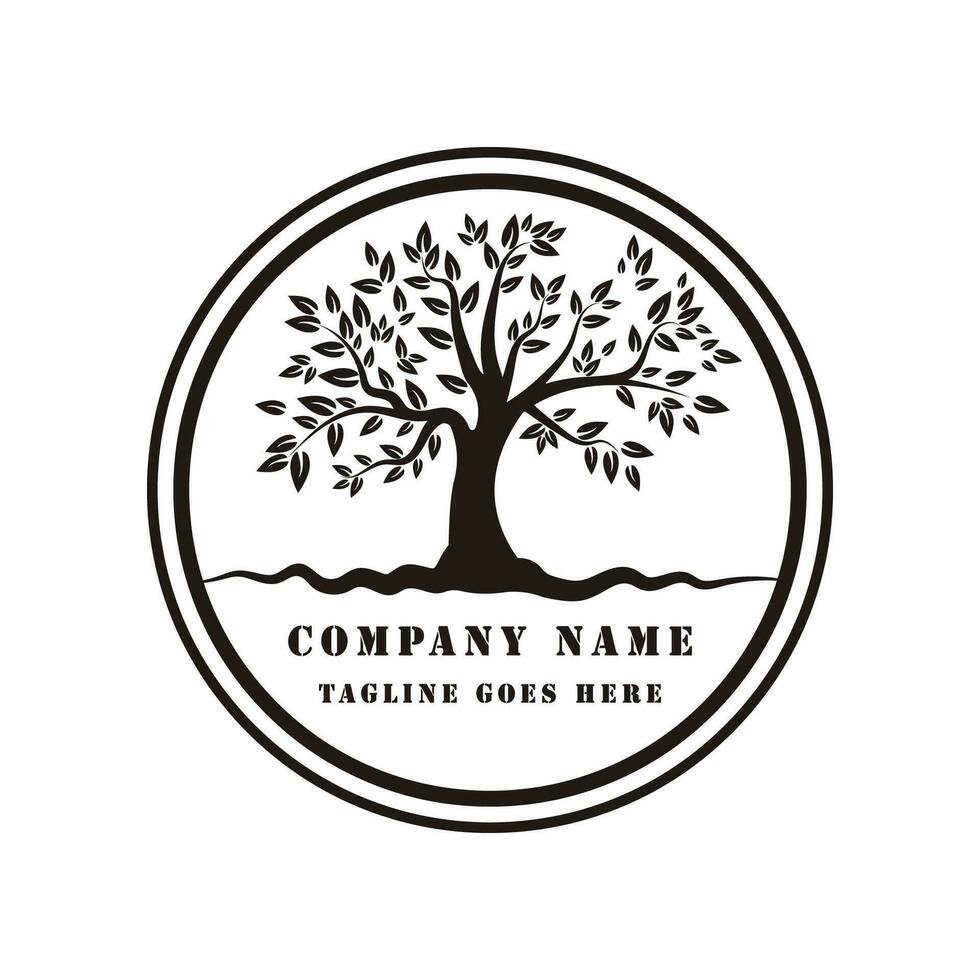 racine feuille famille arbre de la vie chêne banian érable timbre joint emblème étiquette logo vecteur