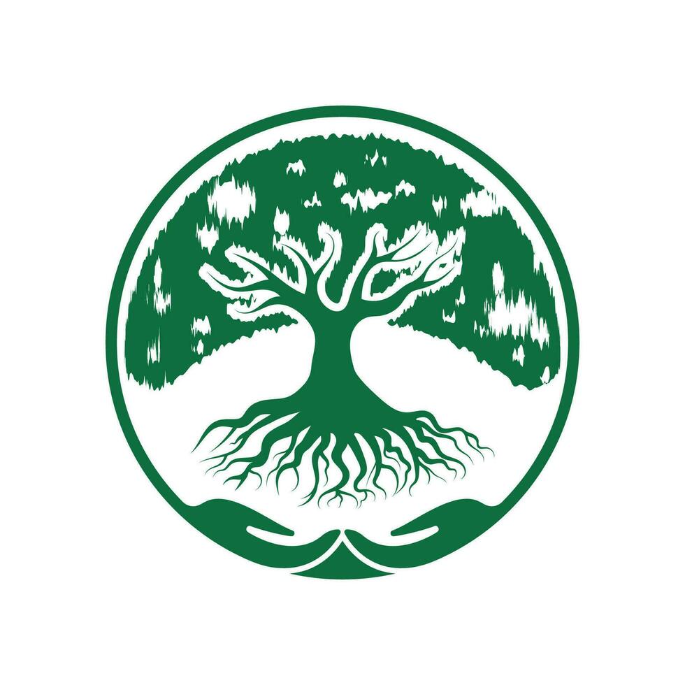 racine feuille famille arbre de la vie chêne banian érable timbre joint emblème étiquette logo vecteur