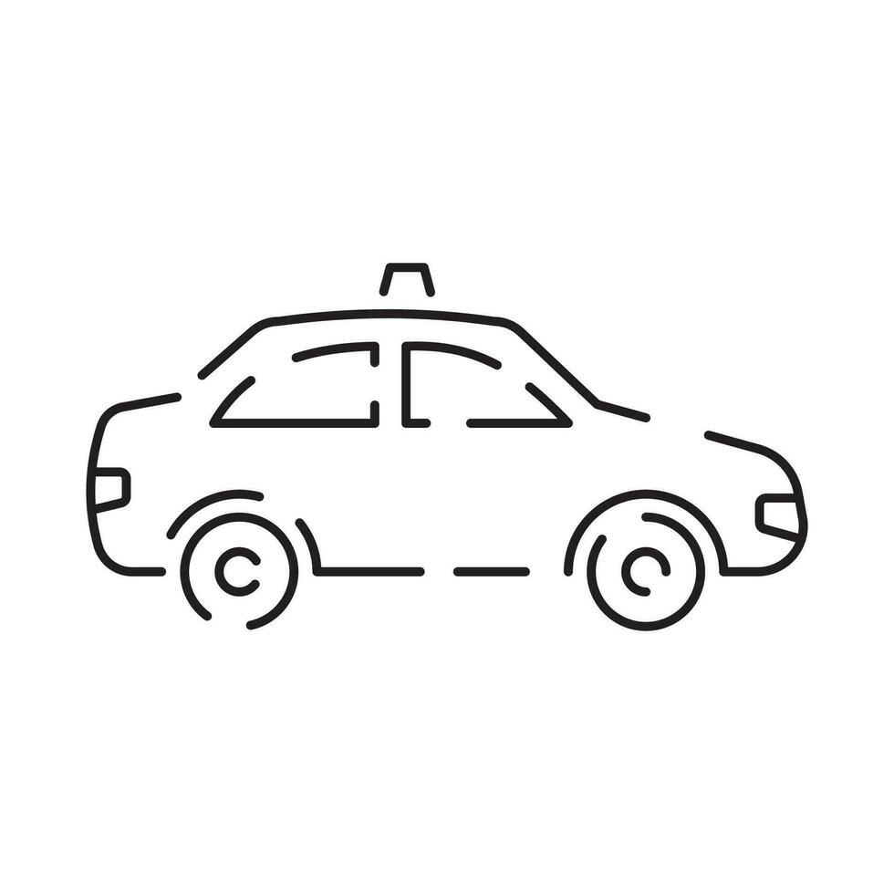 Publique transport en relation Taxi voiture vecteur ligne icône. circulation signe ou symbole. modifiable accident vasculaire cérébral et Voyage.
