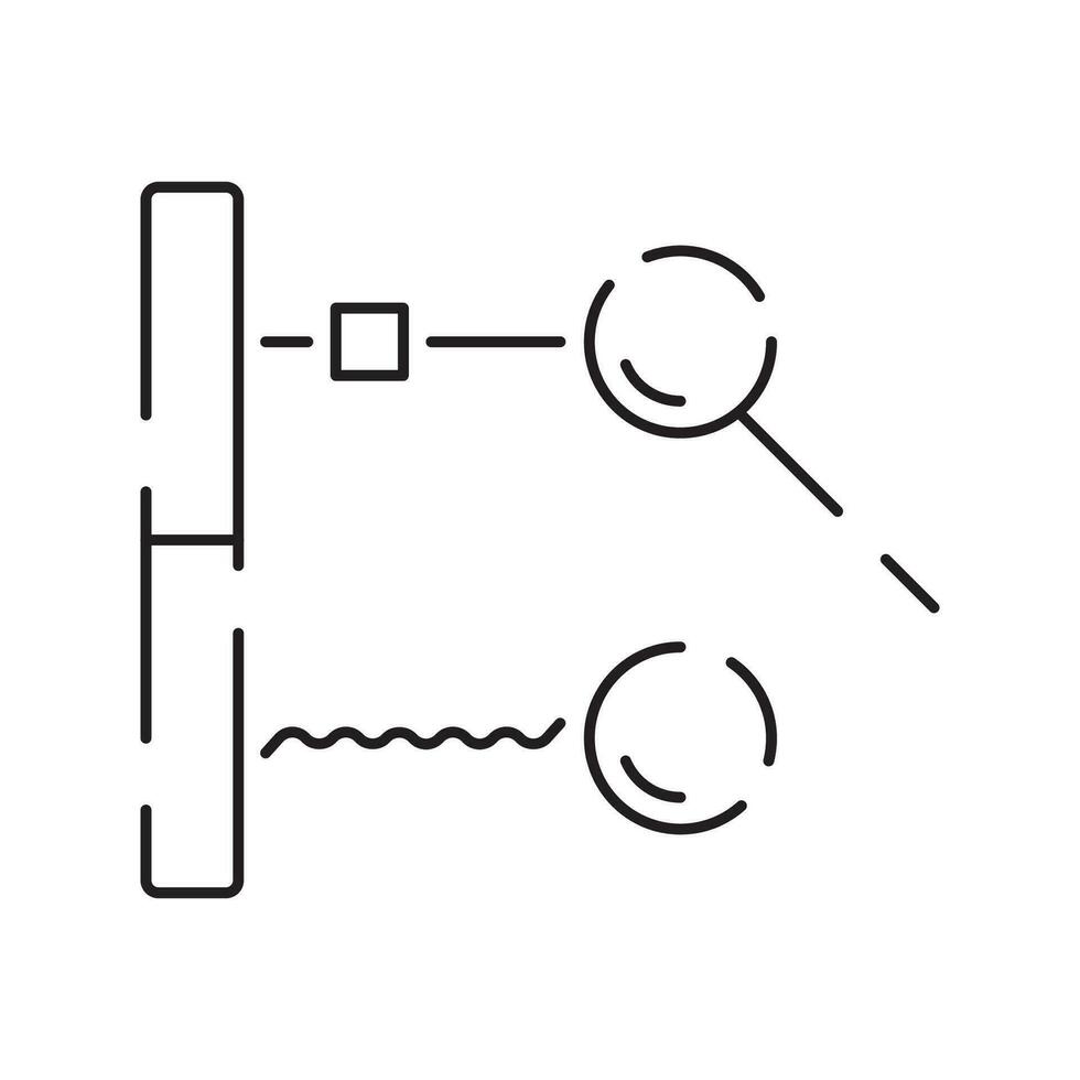 académique disciplines la physique science ligne icône, vecteur illustration éducation tester instruments.