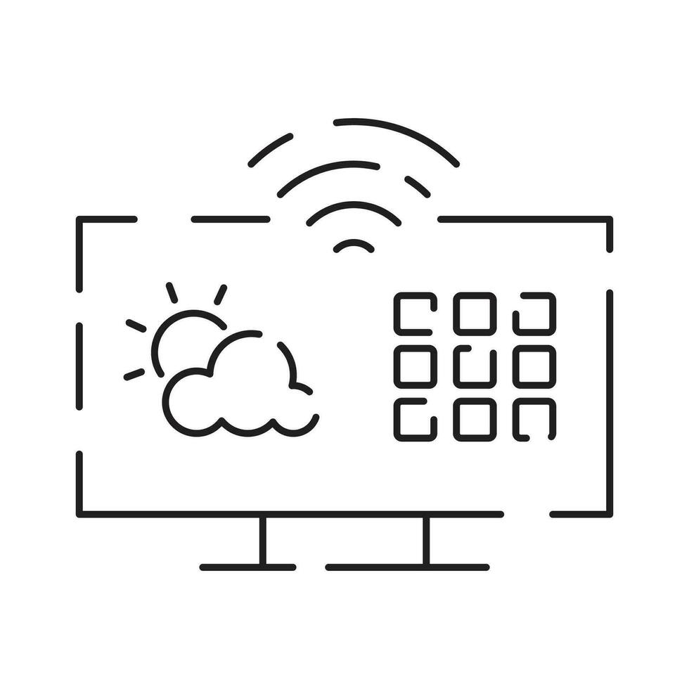 collection de intelligent maison linéaire Icônes - contrôle de éclairage, chauffage, air conditionnement. ensemble de Accueil automatisation et éloigné surveillance symboles tiré avec mince contour lignes. vecteur illustration.