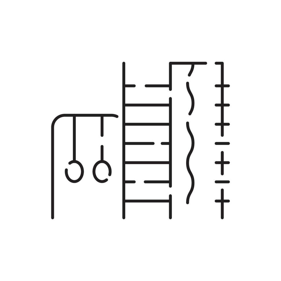parc enfant terrain de jeux ligne icône. contour parc enfant terrain de jeux vecteur icône pour la toile conception isolé sur blanc Contexte.