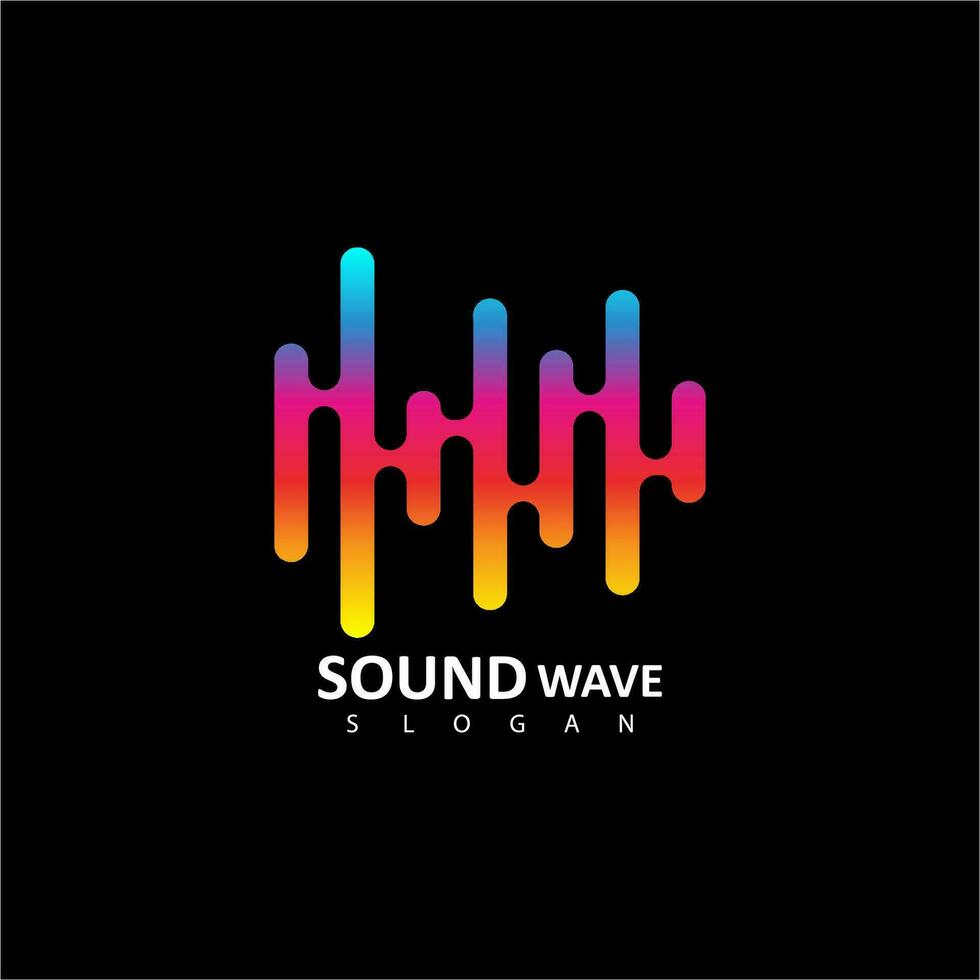 du son vague logo. l'audio coloré vague logo modèle vecteur