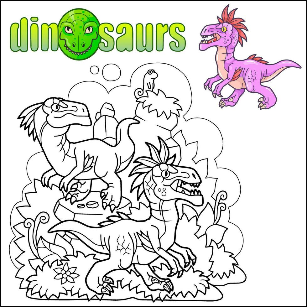 préhistorique dinosaure vélociraptor, illustration conception vecteur
