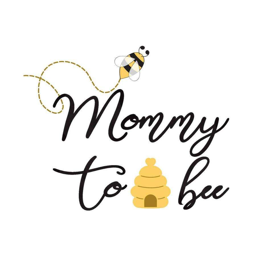 bébé douche invitation modèle avec texte maman à abeille décoré abeille, cœur ruche mignonne carte conception pour les filles garçons avec les abeilles. vecteur illustration. bannière pour les mères journée félicitations logo symbole signe