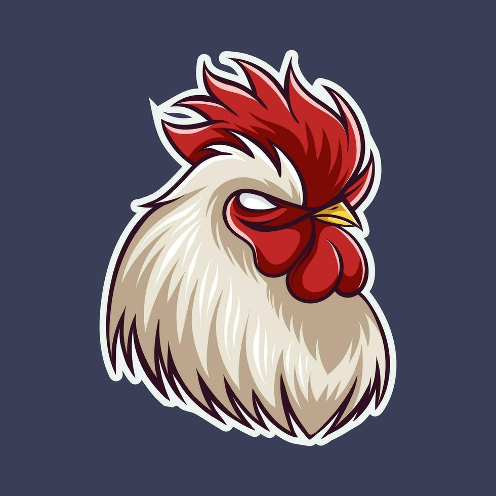 coq tête mascotte logo vecteur illustration isolé sur une coloré Contexte