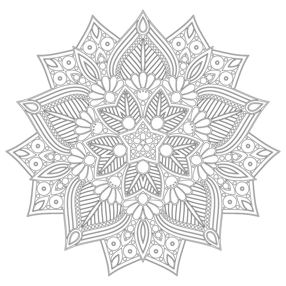 contour mandala pour coloration livre vecteur