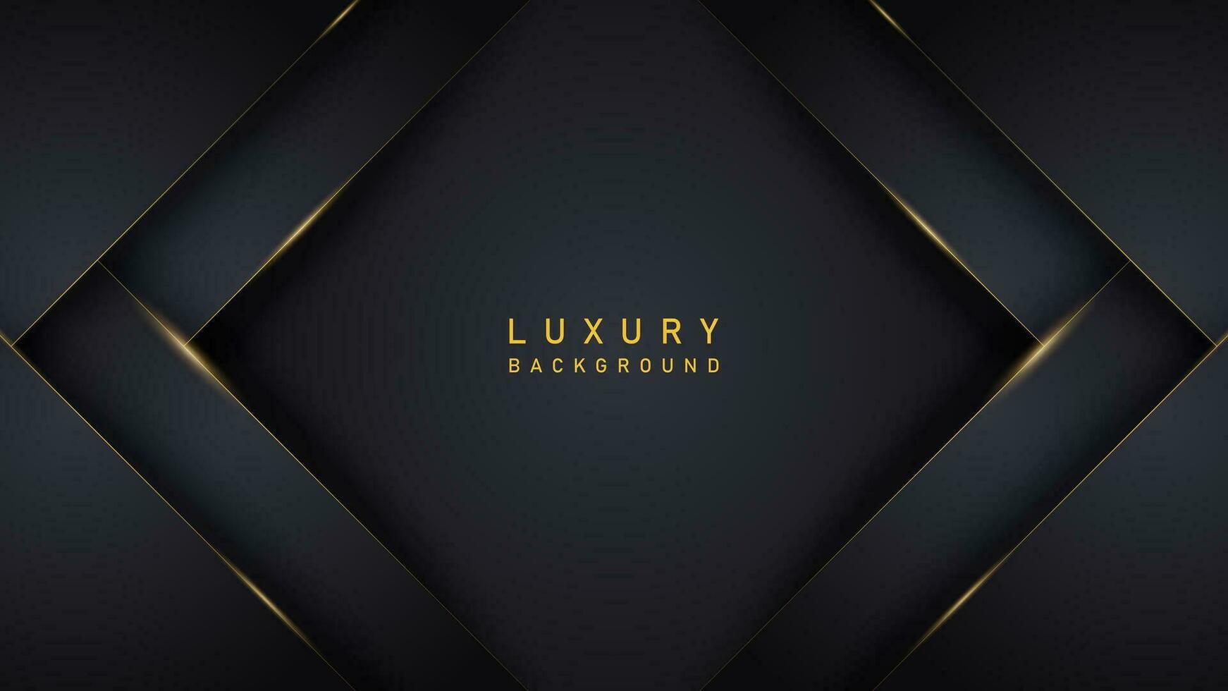 luxe abstrait noir hexagone Contexte avec brillant or doubler. luxe élégant moderne foncé thème conception vecteur illustration eps10