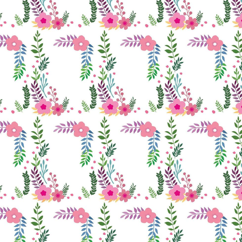 illustration vectorielle d'un motif floral harmonieux avec des oiseaux mignons au printemps pour mariage, anniversaire, anniversaire et fête. conception pour bannière, affiche, carte, invitation et album vecteur