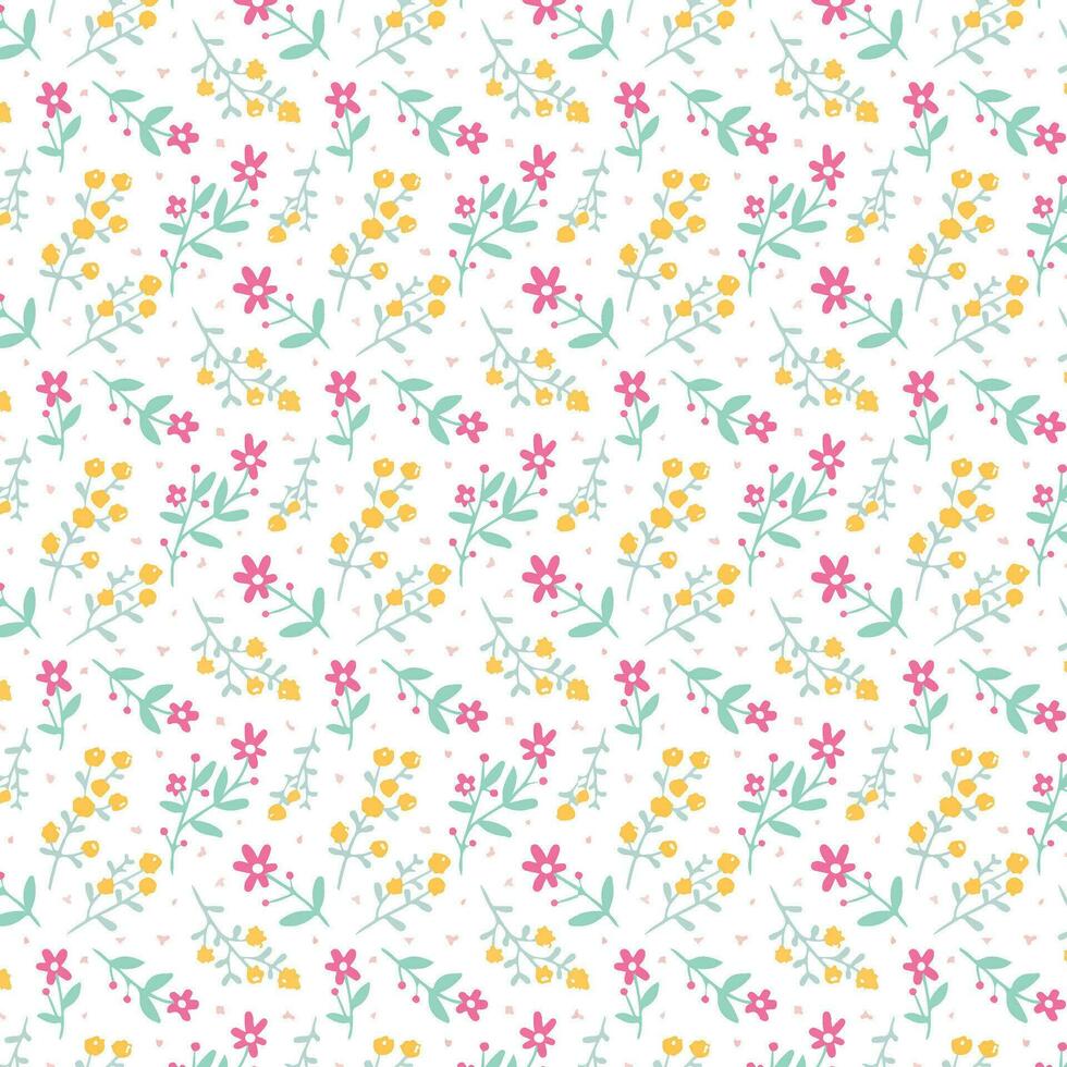 illustration vectorielle d'un motif floral harmonieux avec des oiseaux mignons au printemps pour mariage, anniversaire, anniversaire et fête. conception pour bannière, affiche, carte, invitation et album vecteur