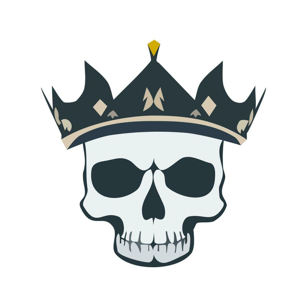 portrait de crâne portant une couronne vecteur illustration