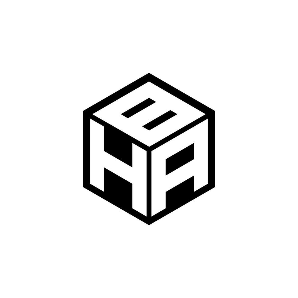 Hab lettre logo conception dans illustration. vecteur logo, calligraphie dessins pour logo, affiche, invitation, etc.