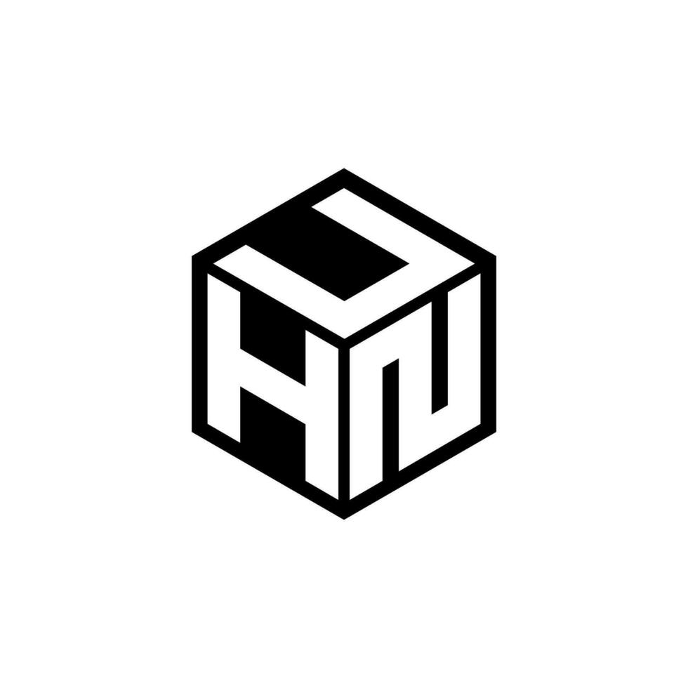 hnu lettre logo conception dans illustration. vecteur logo, calligraphie dessins pour logo, affiche, invitation, etc.