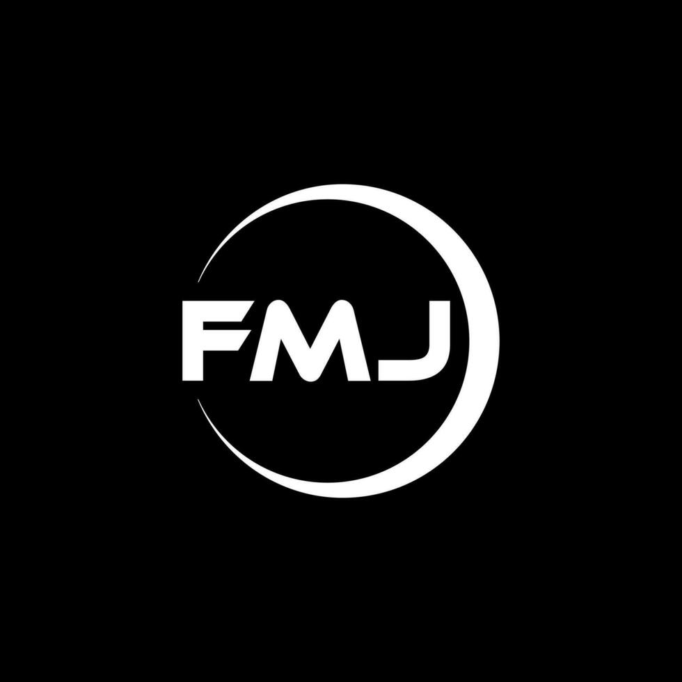 FMJ lettre logo conception dans illustration. vecteur logo, calligraphie dessins pour logo, affiche, invitation, etc.