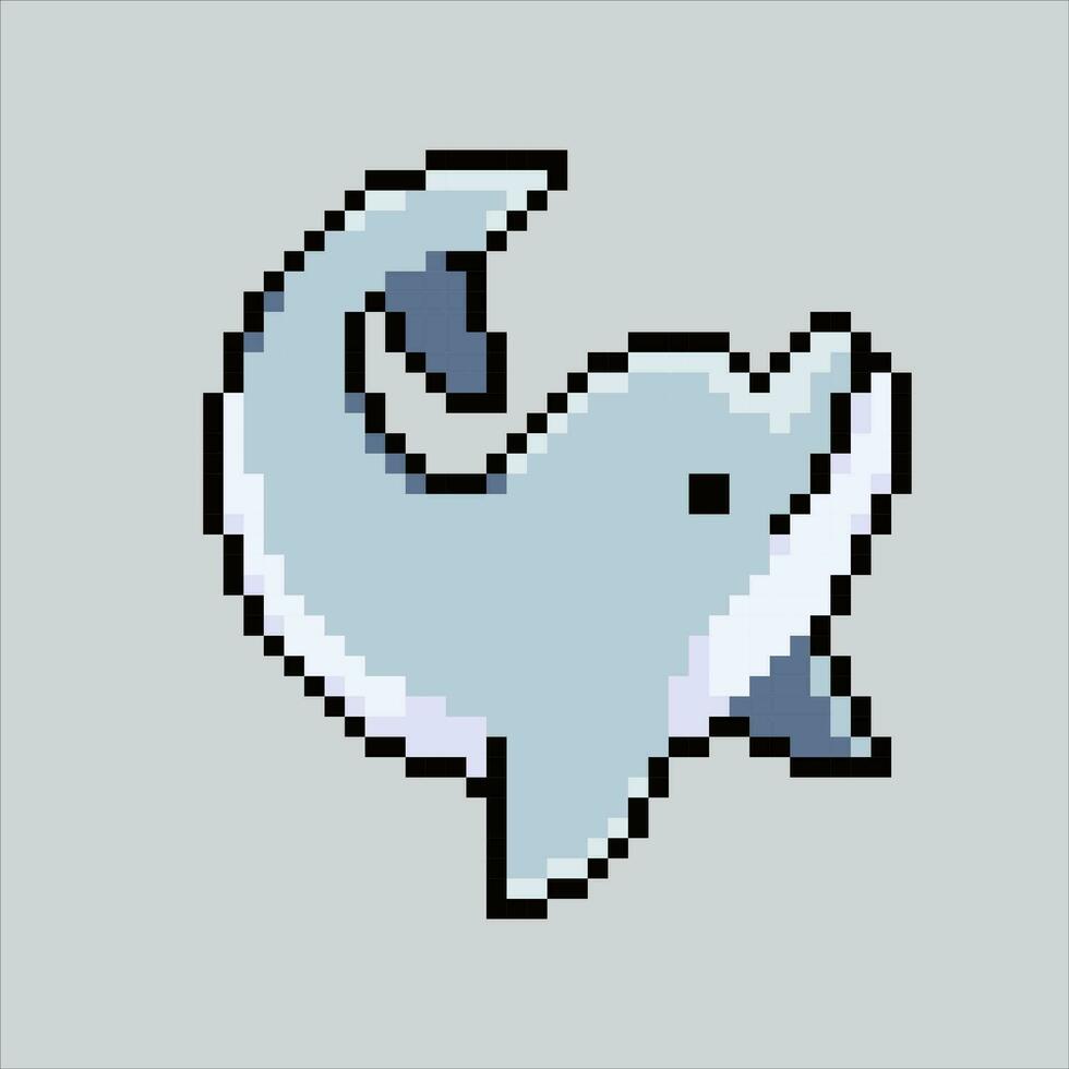 pixel art illustration dauphin. pixélisé corail. mer dauphin mammifère corail icône pixélisé pour le pixel art Jeu et icône pour site Internet et vidéo jeu. vieux école rétro. vecteur