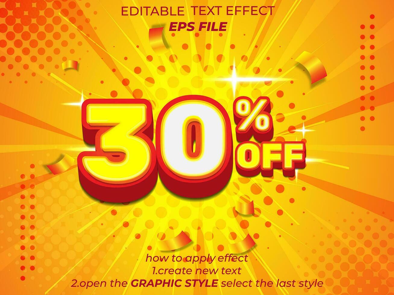 30 pour cent achats journée spécial offre remise texte effet, 3d texte, modifiable pour commercial promotion vecteur