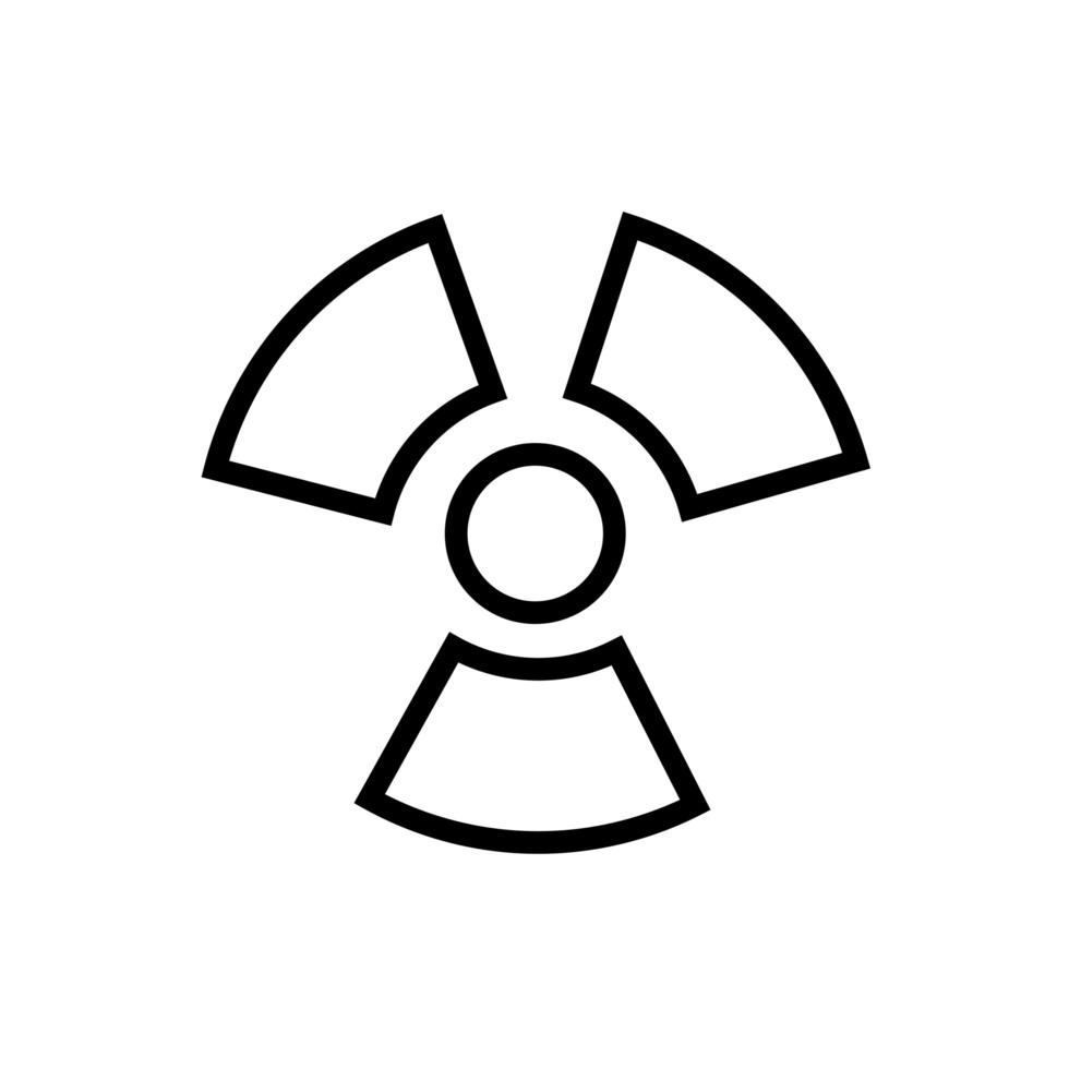 icône de style de ligne de symbole nucléaire vecteur