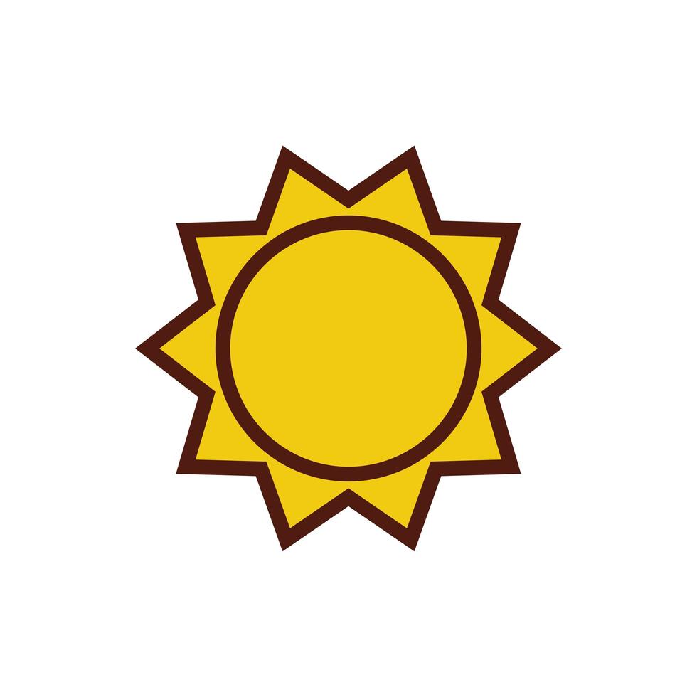icône de style plat soleil d'été vecteur