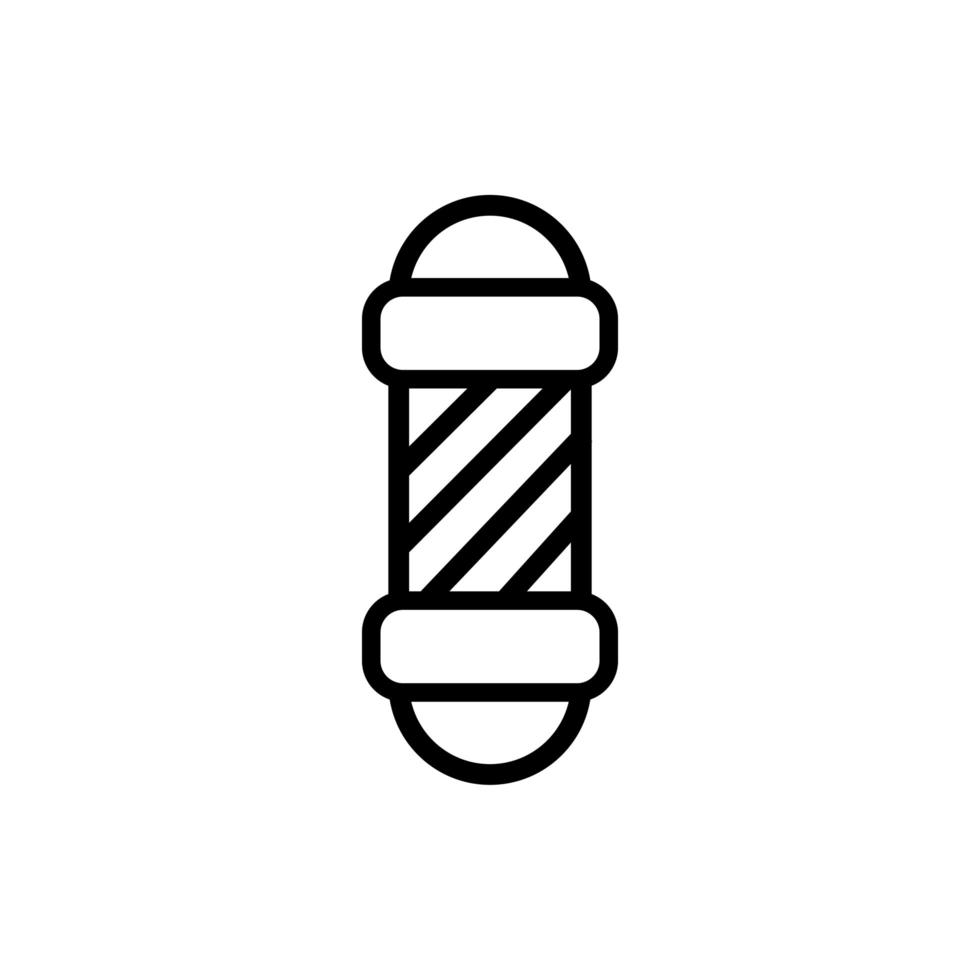 icône de style de ligne en spirale étiquette de coiffeur vecteur