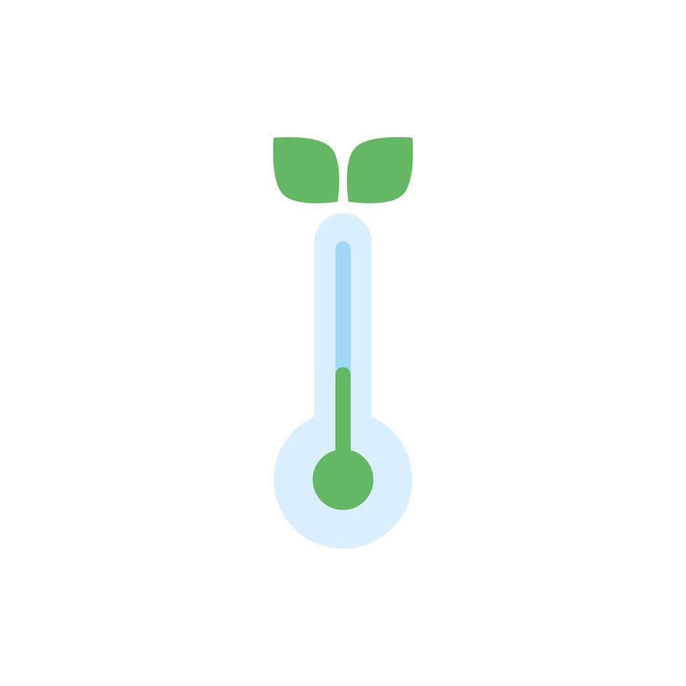 mesure de la température du thermomètre avec un style plat de feuilles vecteur