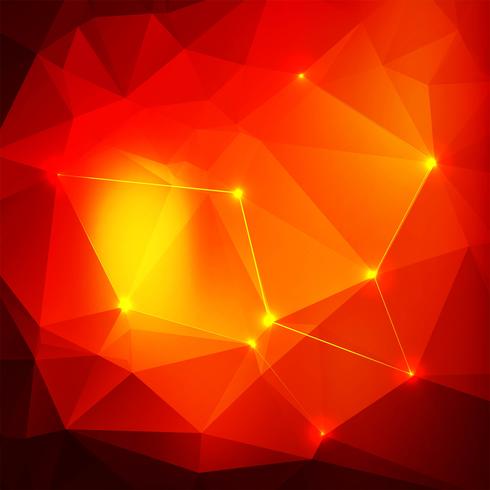 Abstrait de polygone rouge brillant vecteur
