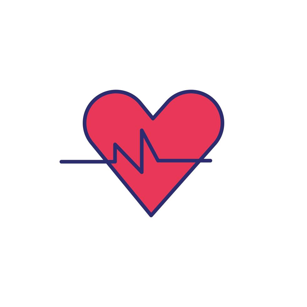 cardio cardiaque avec icône de pouls vecteur