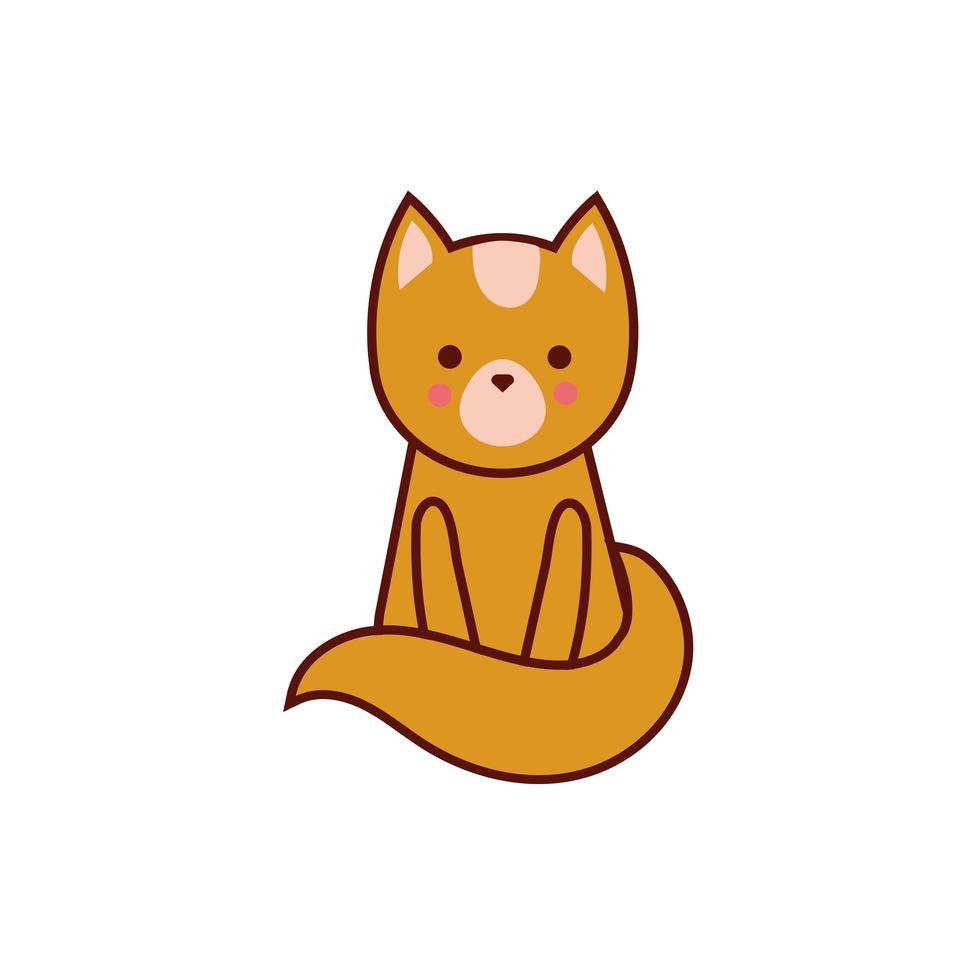 personnage de bande dessinée animal chat mignon vecteur