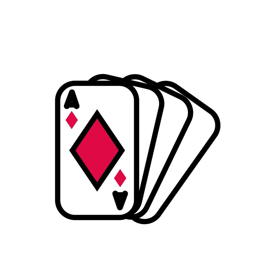 cartes de poker de casino avec diamants vecteur