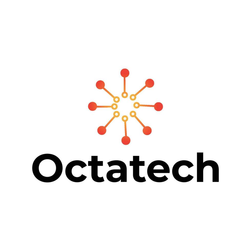 octatech minimal logo conception vecteur