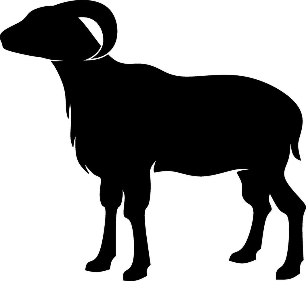 RAM icône vecteur illustration. silhouette RAM mouton icône pour bétail, nourriture, animal et eid Al adha événement. graphique Ressource pour qurban conception dans Islam et musulman culture