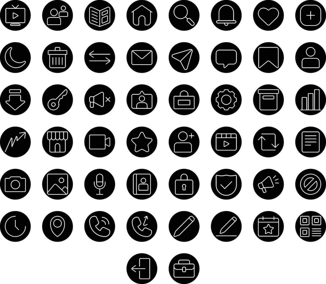 vecteur de social médias 1 icône ensemble mince rond. parfait pour utilisateur interface, Nouveau application.