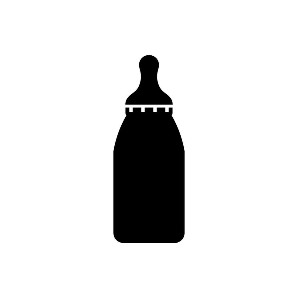 bébé bouteille icône, logo isolé sur blanc Contexte vecteur