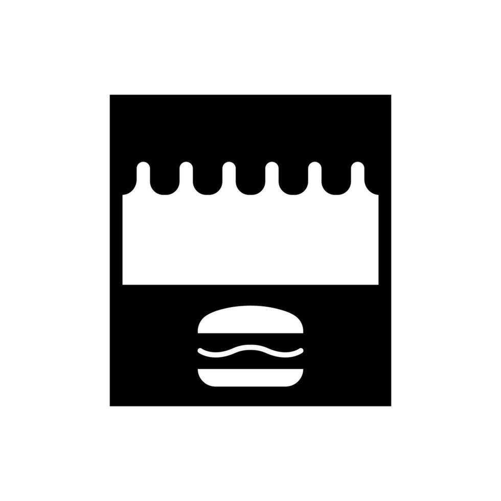 Burger stalle icône, logo isolé sur blanc Contexte vecteur